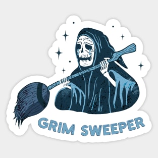 Grim Sweeper Funny Misspelled Text Sticker